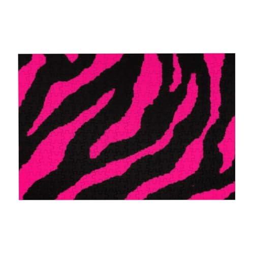 Rosa Schwarzes Zebra, Puzzle 300 Teile Holzpuzzle Spielzeug Familienspiel Wanddekoration für Erwachsene Teenager von YWSOTRE