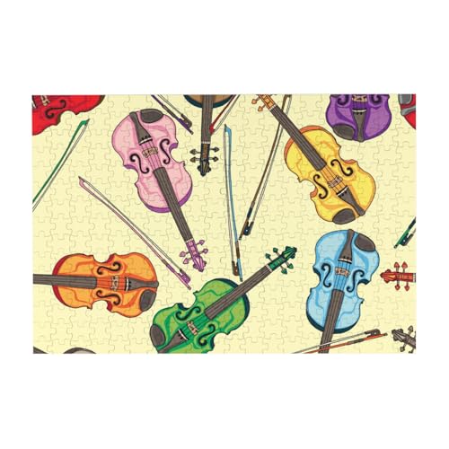 Violine Musik Note, Puzzle 300 Teile Holzpuzzle Spielzeug Familienspiel Wanddekoration für Erwachsene Teenager von YWSOTRE