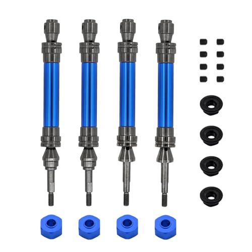 YXIUEYINGE 1 Set RC Car Metal CVD Front and Rear Drive Shafts 1/10 for Trax-xas Slash for Rustler for Stampede for Hoss VXL 4X4 Upgrade Parts(Blauw) von YXIUEYINGE