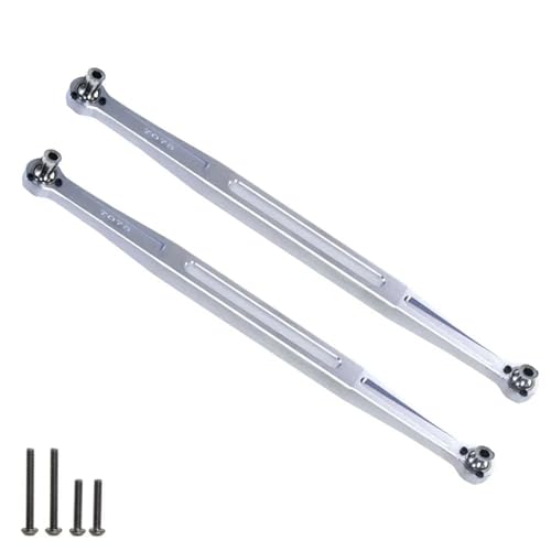 YXIUEYINGE 2 stücke Metall Zehen Links 202,5mm Link Stange Gestänge 7897 for TRAX-XAS 1/5 X-MAXX for WideMaxx 8S 1/6 XRT 8S RC Auto Upgrade Teile(Silver) von YXIUEYINGE