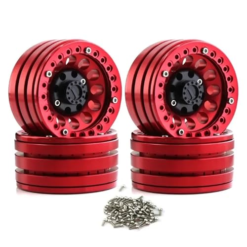 YXIUEYINGE 4 Stück 120 mm Metall 1,9 Zoll Beadlock Felge Gummireifen Set for 1/10 RC Crawler Auto for Trxs TRX4 RC4WD D90 for Axial SCX10 II III MST(Hub) von YXIUEYINGE