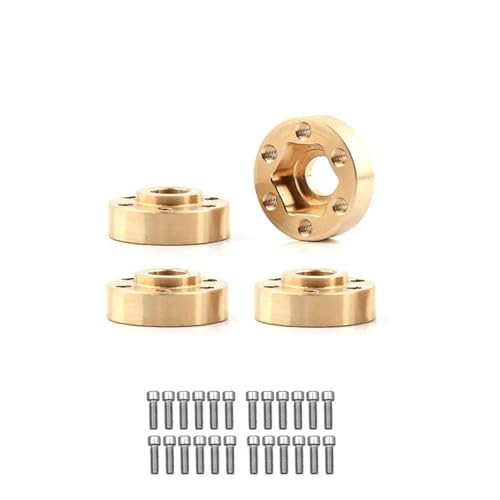 YXIUEYINGE 4 Stück Messing 12 mm Rad-Sechskant-Nabenadapter for 1,9 Zoll 2,2 Zoll Radfelge 1/10 RC Crawler Axial SCX10 for Trax-xas TRX4 Radgegengewicht(6mm) von YXIUEYINGE