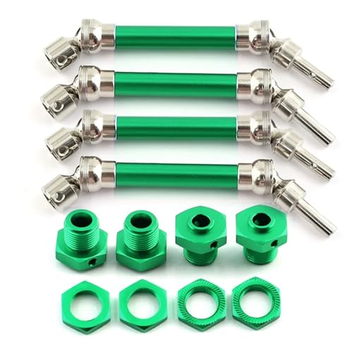 YXIUEYINGE 4 Stück Metall-Antriebswelle vorne und hinten CVD mit Radsechskant for 1/8 for ARR-ma Typhon 4x4 3s Blx 1/8 Typhon 550 Mega 4x4 Upgrade-Teile(Green) von YXIUEYINGE