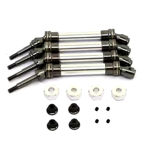 YXIUEYINGE 4 stücke Legierung CVD Vorne und Hinten Antriebswelle Getriebe Achse Kit for Trax-xas for Slash 4X4 4WD 1/10 RC Auto Reparatur Teile Ersatz(Silver) von YXIUEYINGE