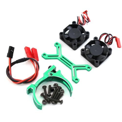 YXIUEYINGE 4068 4074 4082 4268 4274 Motor Kühlkörper Dual Lüfter 40-42mm Motor for 1/7 1/8 RC Auto for ARR-ma for Senton for TRAX-XAS(Green) von YXIUEYINGE