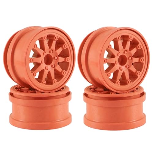 YXIUEYINGE 4PCS Kunststoff Beadlock 2,2" Radnabe Felge for 1/10 RC Crawler Auto Axial SCX10 for Wraith Capra RR10 RBX10 for Trax-xas TRX4 D90(Orange) von YXIUEYINGE