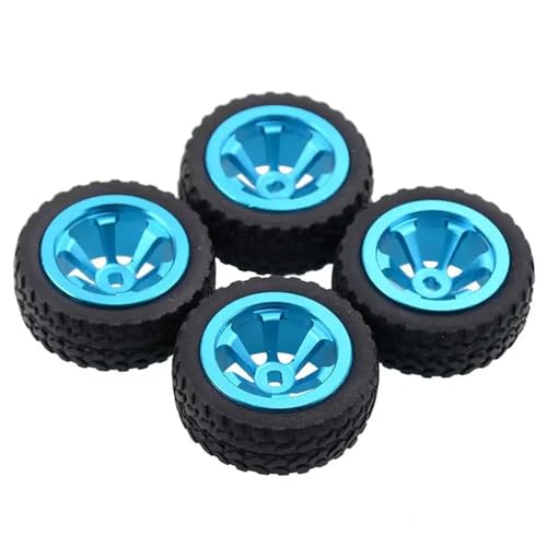 YXIUEYINGE 4PCS Legierung Felge Rally Rad for Rc Hobby Modell Auto 1/28 for Wltoys K969 K989 P929 Drift Rally Bigfoot for Kyosho Mini-Z Mini-Q k989-53(Blauw) von YXIUEYINGE