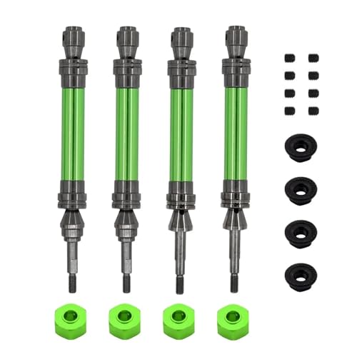 YXIUEYINGE 4Pcs Stahl Vordere und Hintere Antriebswelle Antriebswelle CVD for 1/10 for Trax-xas Slash for Hoss for Stampede VXL 4X4 RC Auto Upgrade Teile(Green) von YXIUEYINGE