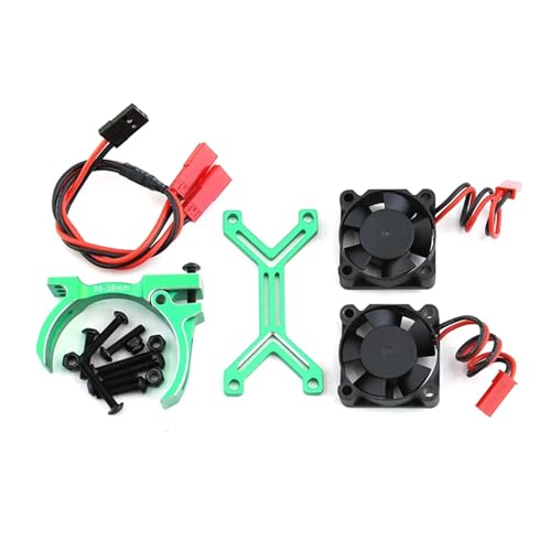 YXIUEYINGE 540 550 3650 3660 3670 Motor Kühlkörper Dual Lüfter 36-38mm Motor for 1/8 1/10 RC Auto Axial SCX10 for Trax-xas TRX4 for Tam-iya(Light Green) von YXIUEYINGE