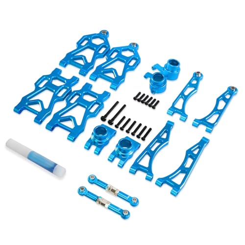 YXIUEYINGE Aluminium Legierung Suspension Arm Rad Sitz Lenkung Cup Set Upgrade Metall Teile Zubehör for SCY RC Auto 16101 16102Pro 16103(Blue 1) von YXIUEYINGE