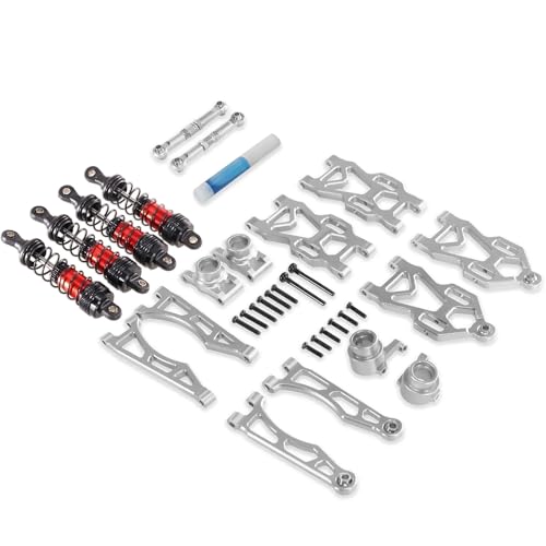 YXIUEYINGE Aluminium Legierung Suspension Arm Rad Sitz Lenkung Cup Set Upgrade Metall Teile Zubehör for SCY RC Auto 16101 16102Pro 16103(Silver) von YXIUEYINGE