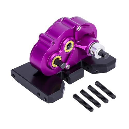 YXIUEYINGE Aluminium Leichtgewicht Getriebe OD-3 Overdrive Übertragung for 1/10 RC Crawler Auto for Axial SCX10 II VS4-10 LCG Chassis Gerade Achse(Purple) von YXIUEYINGE