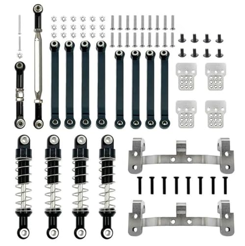 YXIUEYINGE MN D90 MN98 MN99S Metall Suspension Link Rod Link Zugstangen Montieren Sitz Stoßdämpfer 1/12 RC Auto Upgrade Teile Zubehör(Zwart) von YXIUEYINGE