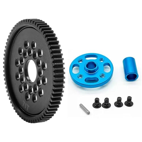 YXIUEYINGE Metall 63T 64T 66T 68T 71T 54500 Stirnrad und Getriebehalterung Hochgeschwindigkeitsgetriebesatz for Tam-iya TT-02 TT02 1/10 RC Car Upgrade-Teile(71T) von YXIUEYINGE