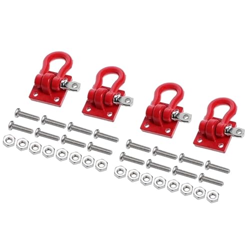 YXIUEYINGE Metall Anhänger Abschleppen Schnalle Abschlepphaken Klettern Anhänger Schäkel for 1/10 RC Crawler Auto for Trax-xas TRX4 Axial SCX10 RC4WD D90 Teile(4pcs Red) von YXIUEYINGE