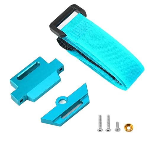 YXIUEYINGE Metall Hohe Batterie Halter Halterung Halten Unten mit Batterie Strap for 1/10 for Trax-xas Slash 2WD VXL F-150 RC Auto Upgrade Teile(Blauw) von YXIUEYINGE