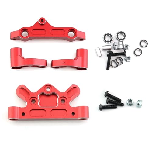 YXIUEYINGE Metall-Lenkbaugruppe, Lenkhebel und Lenkkopfplatte for ARR-ma 1/5 for KRATON 8S Outcast 8S RC-Car-Upgrade-Teile(1 Set/Red) von YXIUEYINGE