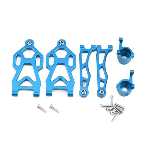 YXIUEYINGE Metall-Upgrade, Schwinge vorne hinten Oben unten, Lenkschale for SCY 1/16 for 16101 16102 16103 16104 16106 16201 RC-Autoteile(Front Blue) von YXIUEYINGE