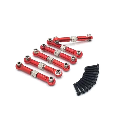 YXIUEYINGE Metall Upgrade Nachrüstung 6PCS Pleuel for Hu-anSu HS18301 18302 18311 18312 18321 18322 RC Auto Teile(Rood) von YXIUEYINGE