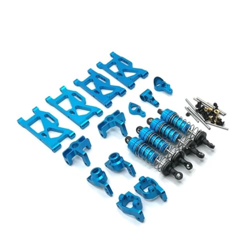 YXIUEYINGE Metall Upgrade Schwinge hydraulische Stoßdämpfer Lenkung Cup 7 Stück Set for WLtoys 144010 144001 144002 124017 124019 RC Auto Teile(Sky Blue) von YXIUEYINGE