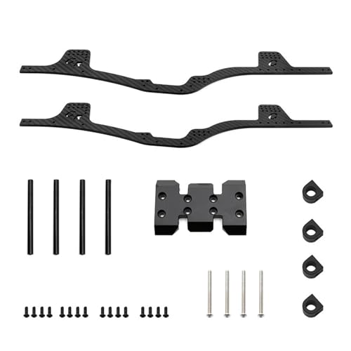 YXIUEYINGE RC LCG Carbonfaser-Chassis-Kit Rahmenträger for 1/10 RC Crawler Axial SCX10 & SCX10 II 90046 Upgrade-Teile(Zwart) von YXIUEYINGE