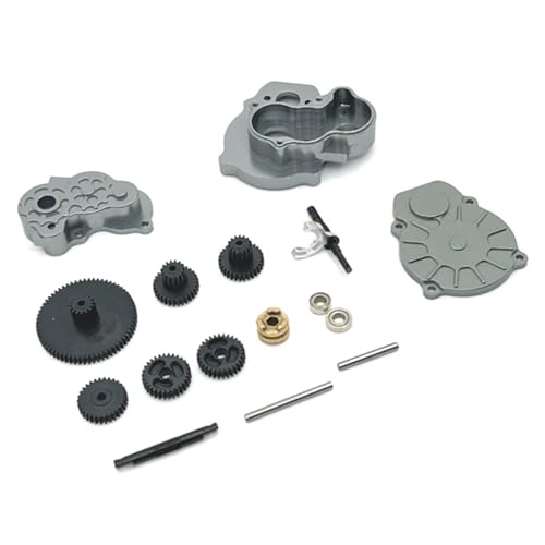 YXIUEYINGE for FMS FCX24 Metall Getriebe Getriebe Set 1/24 RC Auto Upgrade Teile Zubehör(Grey) von YXIUEYINGE