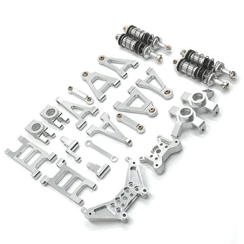 YXIUEYINGE for Mjx for Hyper Go 1/14 14301 14302 Upgrade Teile Metall Gefährdete Teile Set for Rc Auto CNC Aluminium Zubehör(Silver) von YXIUEYINGE