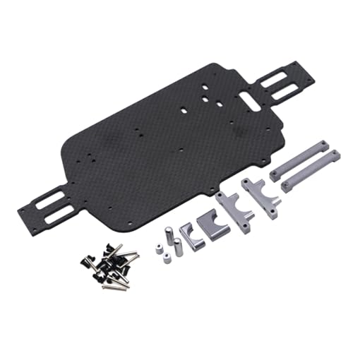 YXIUEYINGE for WLtoys 184011 A949 A959 A969 A979 K929 A959-B A979-B Carbon Fiber Chassis Kit 1/18 RC Auto Upgrade Teile Zubehör(Grey) von YXIUEYINGE