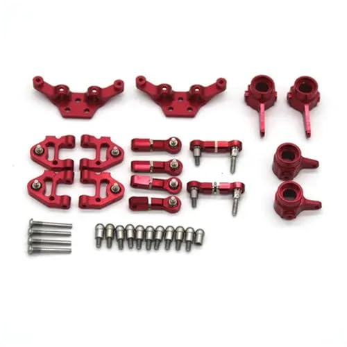 YXIUEYINGE for WLtoys 284131 K989 K969 1/28 RC Auto Metallteile PO Zubehör Fragile Sechsteiliges Set(Rood) von YXIUEYINGE