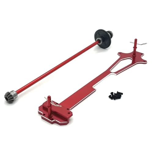 YXIUEYINGE for Wltoys 124007 124016 124017 124018 124019 Center Drive Shaft Assembly Reduktionsgetriebe 27T Motorgetriebe 1/12 RC Auto Upgrade Teile(Rood) von YXIUEYINGE