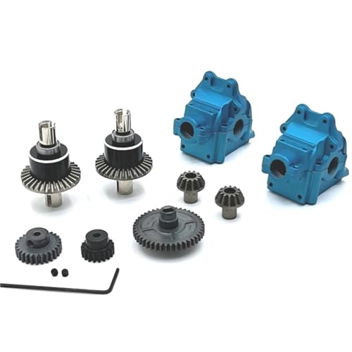 YXIUEYINGE for Wltoys 144001 124016 124019 124007 for RIaarIo XDKJ-001 XDKJ-006 AM-X12 Metall Getriebe Differential Motor Getriebe RC Auto Teile(Blauw) von YXIUEYINGE