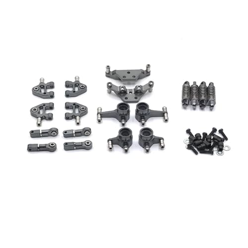 YXIUEYINGE for Wltoys 284131 K969 K979 K989 K999 P929 Metall Upgrade Teile Kit Suspension Arm Stoßdämpfer Lenkung Block RC Auto zubehör(Grey) von YXIUEYINGE