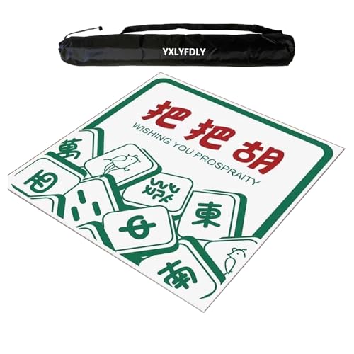 YXLYFDLY Große Mahjong-Matte mit schwarzer Tragetasche, dicke rutschfeste Tischabdeckung, Tischmatte für Mahjong Paigow Poker und Legespiele (60 cm) von YXLYFDLY