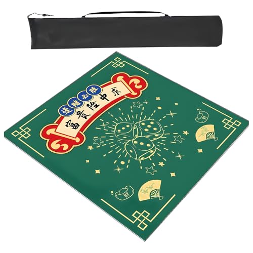 YXLYFDLY Große Mahjong-Spielmatte mit Tragetasche, rutschfeste Rauschunterdrückung, Tischabdeckung, für Mahjong Poker (70 cm) von YXLYFDLY