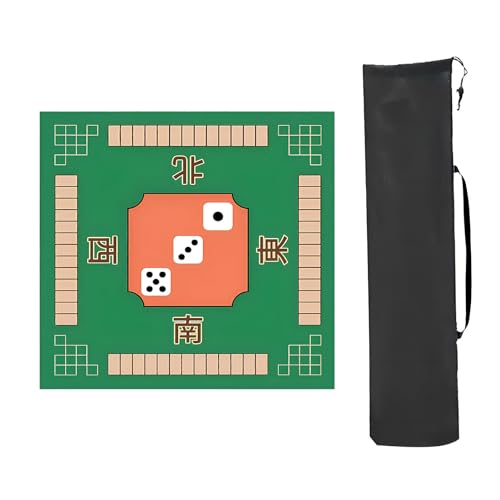 YXLYFDLY Mahjong-Matte mit Anleitung, quadratisch, Mahjong-Spielmatte, rutschfest, geräuschreduzierend, Tischmatte für Mahjon und Poker (60 x 60 cm) von YXLYFDLY