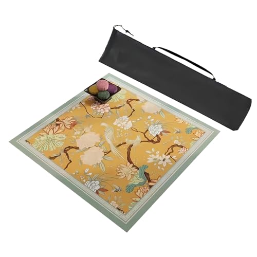 YXLYFDLY Rutschfeste Mahjong-Tischmatte aus Leder, verschleißfeste, quadratische Mahjong-Matte, Spieltischmatte mit Aufbewahrungstasche für Mahjon-Poker (Stil 2,70 x 70 cm) von YXLYFDLY