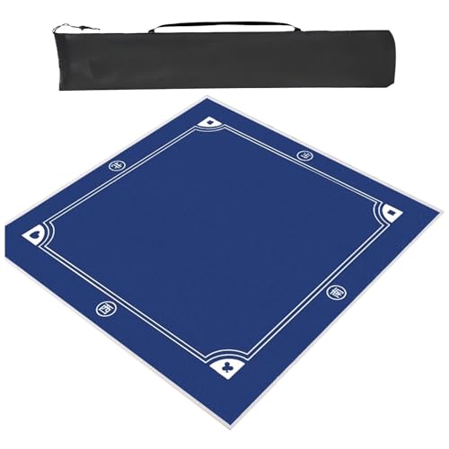 YXLYFDLY Tragbare Mahjong-Matte mit Tragetasche, Gummi, rutschfest, geräuschlos, für Mahjong Poker (70 cm) von YXLYFDLY