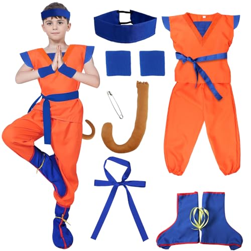 YYDSXK Cosplay Kostüm für Kinder,Kostüm Kinder Set mit Hosen,Armbandwächtern,Schwanz,Schuhabdeckungen,Cosplay Geschenke für Kinder,Kostüm für Halloween Karneval Geburtstag von YYDSXK