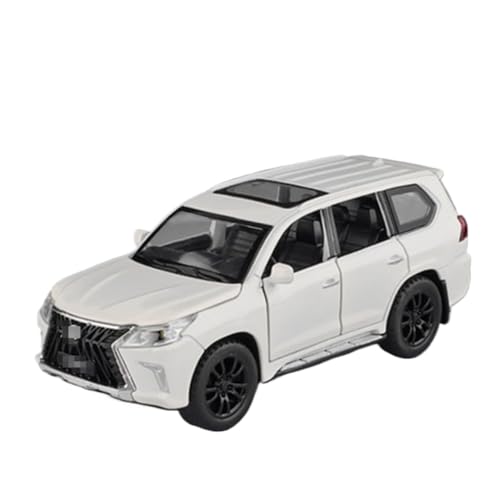 YYFhck Modellauto aus Metall Für L&EXUS Für LX570 SUV Legierung Auto Modell Druckguss Metall Fahrzeuge Auto Modell 1/32 Spezifikationen(White) von YYFhck