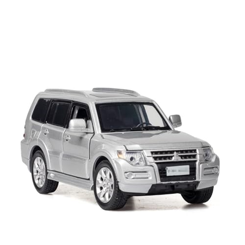 YYFhck Modellauto aus Metall Für M&itsubishi Für Pajero Off-Road Diecast Legierung Modell Auto Metall SUV Fahrzeug 1:32 Spezifikationen(Silver) von YYFhck