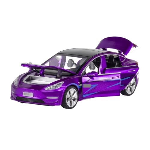 YYFhck Modellauto aus Metall Für T&esla Für Model 3 Legierung Druckguss Legierung Modell Auto Metall Fahrzeug 1:32 Spezifikationen(Purple) von YYFhck