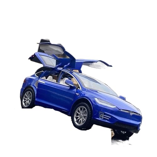 YYFhck Modellauto aus Metall Für T&esla Für Modell X Legierung Auto Modell Druckguss Metall Fahrzeuge Auto Modell 1:24 Spezifikationen(Blue) von YYFhck