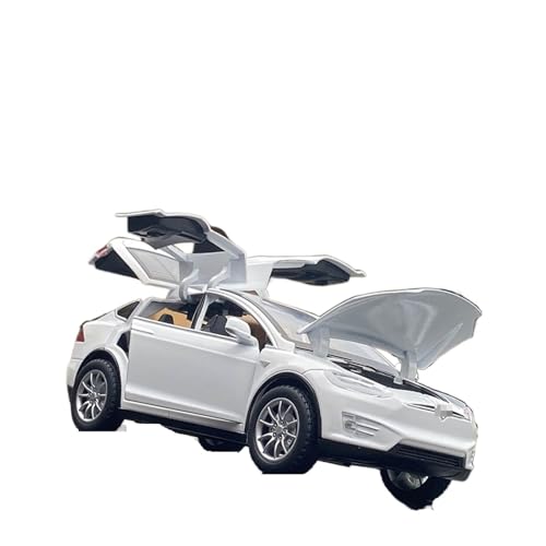 YYFhck Modellauto aus Metall Für T&esla Für Modell X Legierung Auto Modell Druckguss Metall Fahrzeuge Auto Modell 1:24 Spezifikationen(White) von YYFhck