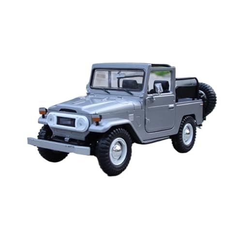 YYFhck Modellauto aus Metall Für T&oyota Für FJ Cruiser FJ40 Legierung Auto Modell Druckguss Metall Auto Modell 1:24 Spezifikationen(Open Silvery) von YYFhck