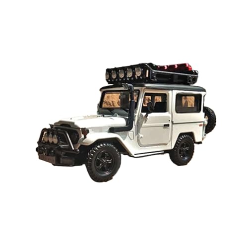 YYFhck Modellauto aus Metall Für T&oyota Für FJ Cruiser FJ40 Legierung Auto Modell Druckguss Metall Auto Modell 1:24 Spezifikationen(White A) von YYFhck