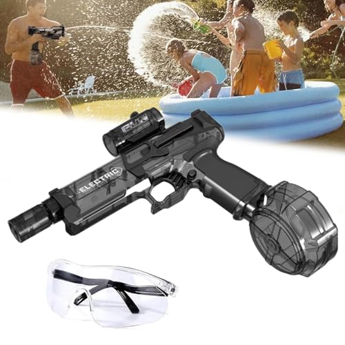 2024 Ultimate Aqua Blaster, Ultimate Battle Blaster Wasserpistole, motorisierte Wasserpistole mit großer Reichweite und interaktiver Beleuchtung, elektrische Wasserpistole(Black) von YYGJYGOO