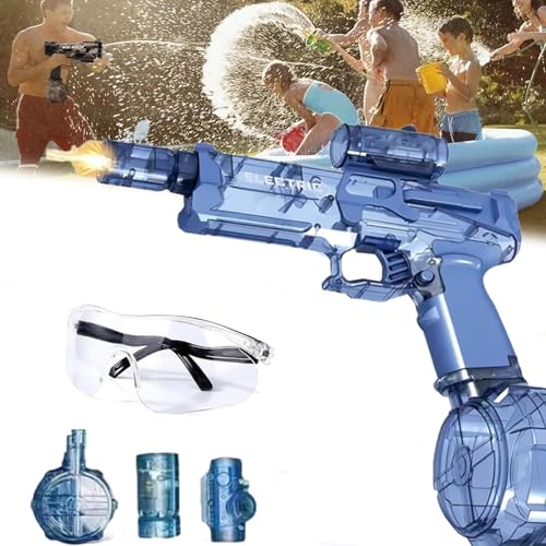 2024 Ultimate Aqua Blaster, Ultimate Battle Blaster Wasserpistole, motorisierte Wasserpistole mit großer Reichweite und interaktiver Beleuchtung, elektrische Wasserpistole(Blue) von YYGJYGOO