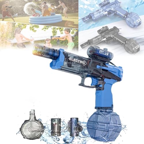 Elektrische Wasserpistole, Ultimate Aqua Blaster, Ultimate Battle Blaster, motorisierte Wasserpistole mit großer Reichweite und Lichteffekten für Spaß im Freien(Blue) von YYGJYGOO