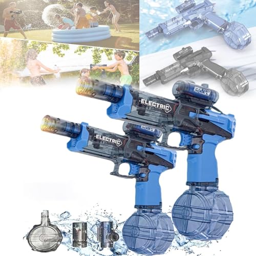 Elektrische Wasserpistole, Ultimate Aqua Blaster, Ultimate Battle Blaster, motorisierte Wasserpistole mit großer Reichweite und Lichteffekten für Spaß im Freien(Blue*2) von YYGJYGOO