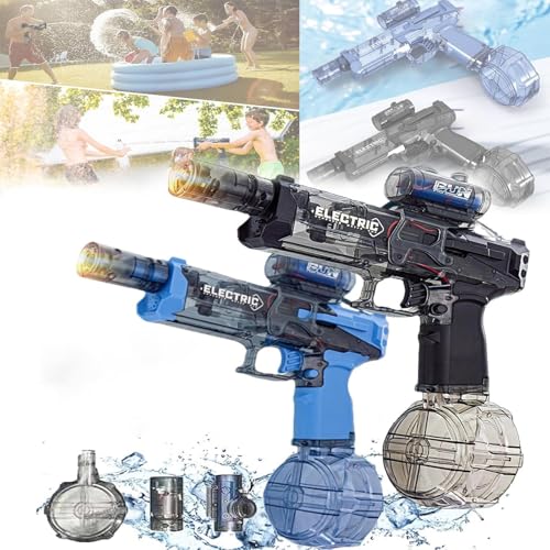 Elektrische Wasserpistole, Ultimate Aqua Blaster, Ultimate Battle Blaster, motorisierte Wasserpistole mit großer Reichweite und Lichteffekten für Spaß im Freien(Blue+Black) von YYGJYGOO